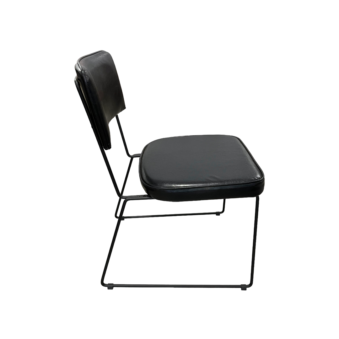Roma Chair Iron Base Black PU Upholstered Seat