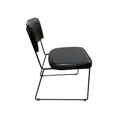 Roma Chair Iron Base Black PU Upholstered Seat