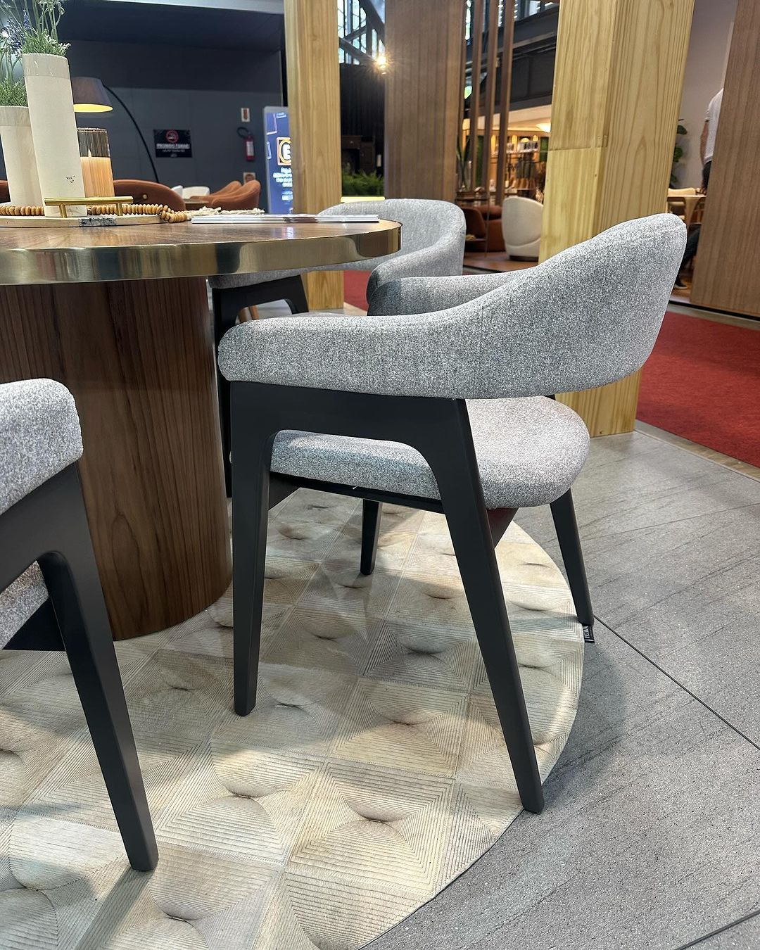 Olivia Stool Wood 20 Hexagonal Straw Backrest Upholstered Fabric Seat AQ8014