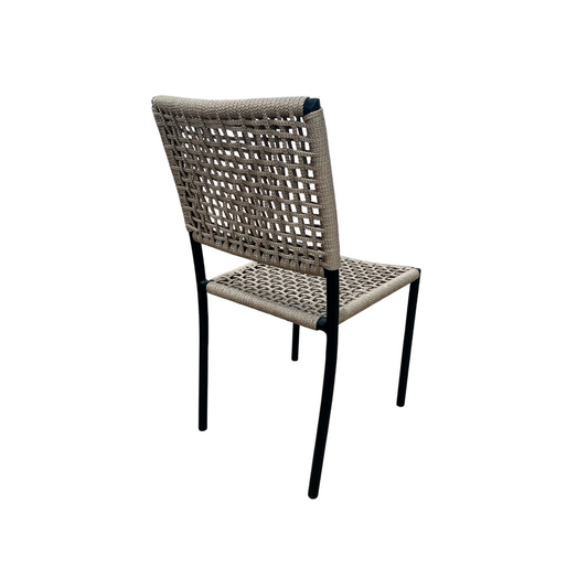 Star Aluminum Chair Black Color Nautical Rope Black Color