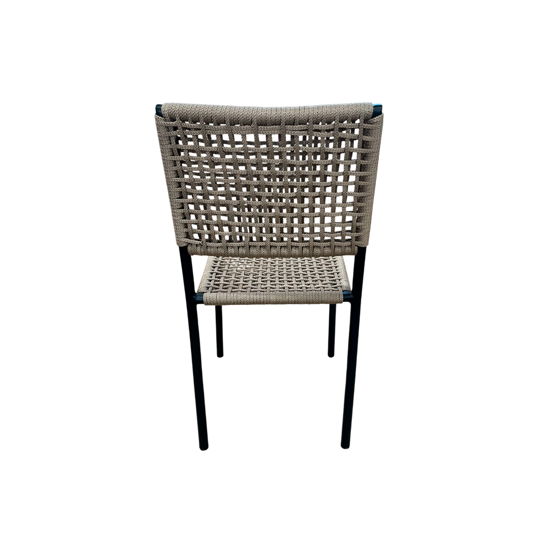 Silla Star Aluminio Color Negro Cuerda Náutica Color Negro