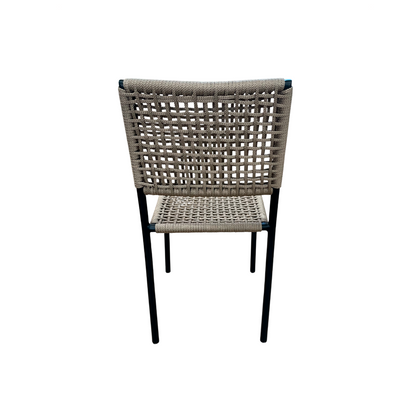 Silla Star Aluminio Color Negro Cuerda Náutica Color Negro