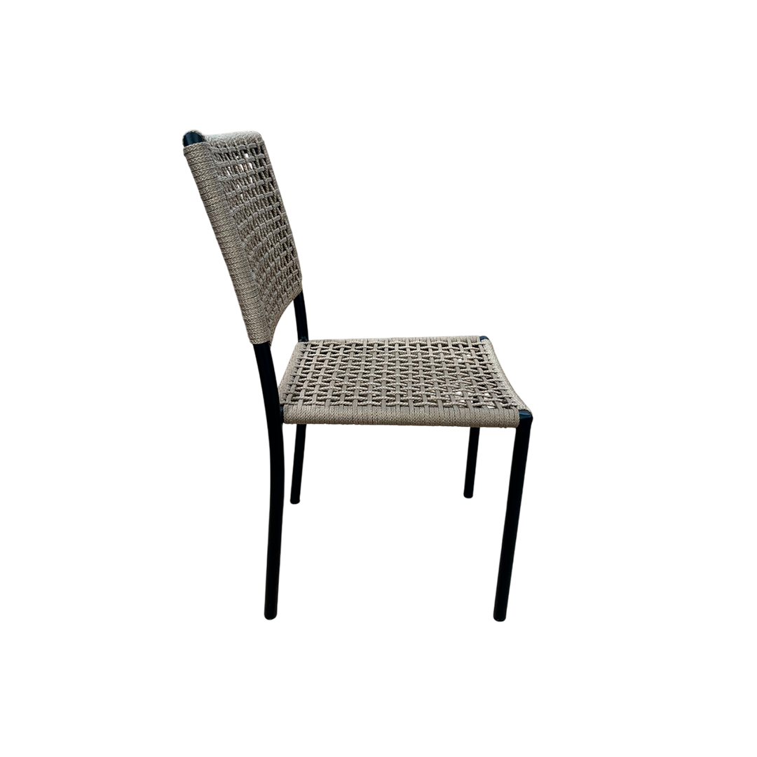 Silla Star Aluminio Color Negro Cuerda Náutica Color Negro