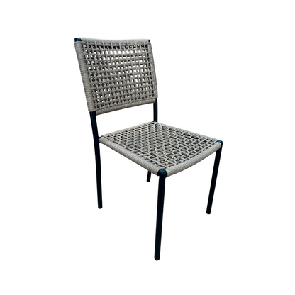 Silla Star Aluminio Color Negro Cuerda Náutica Color Negro