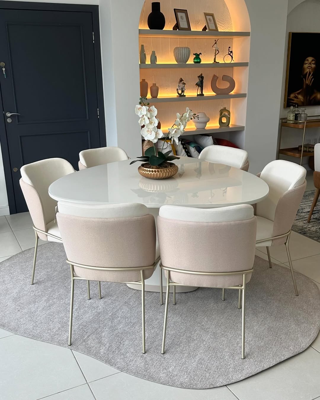 Cadeira Stella Aço Dourado Tecido A