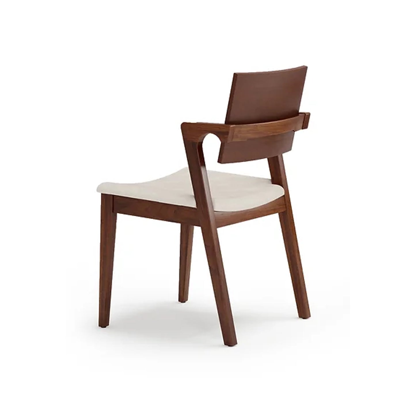 Urban Chair Brown Wood Upholstered Linen Cream
