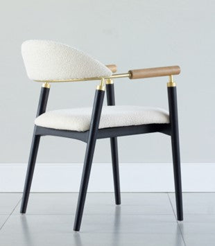 Taburete Olívia Madera 20 Asiento Respaldo Paja Hexagonal Tapizado Tela AQ8014 | Toth Móveis