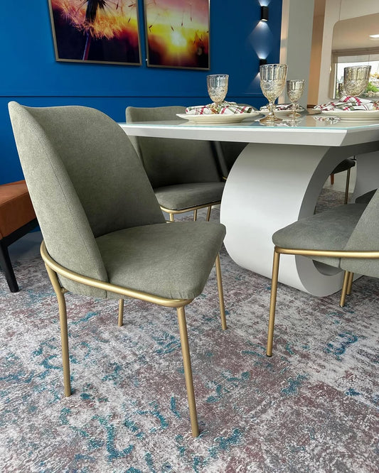 Cadeira Amelí Aço Dourado Tecido A