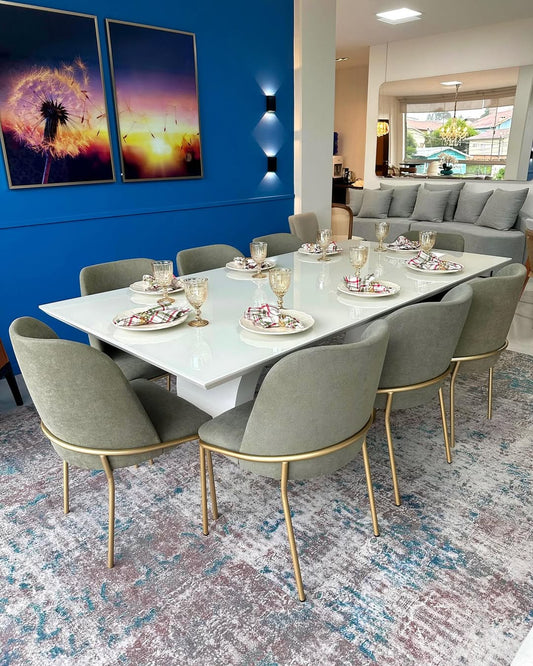 Cadeira Amelí Aço Dourado Tecido A