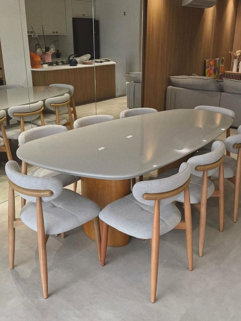 Cadeira Ana Madeira 60 Assento Estofado Tecido AQ2004