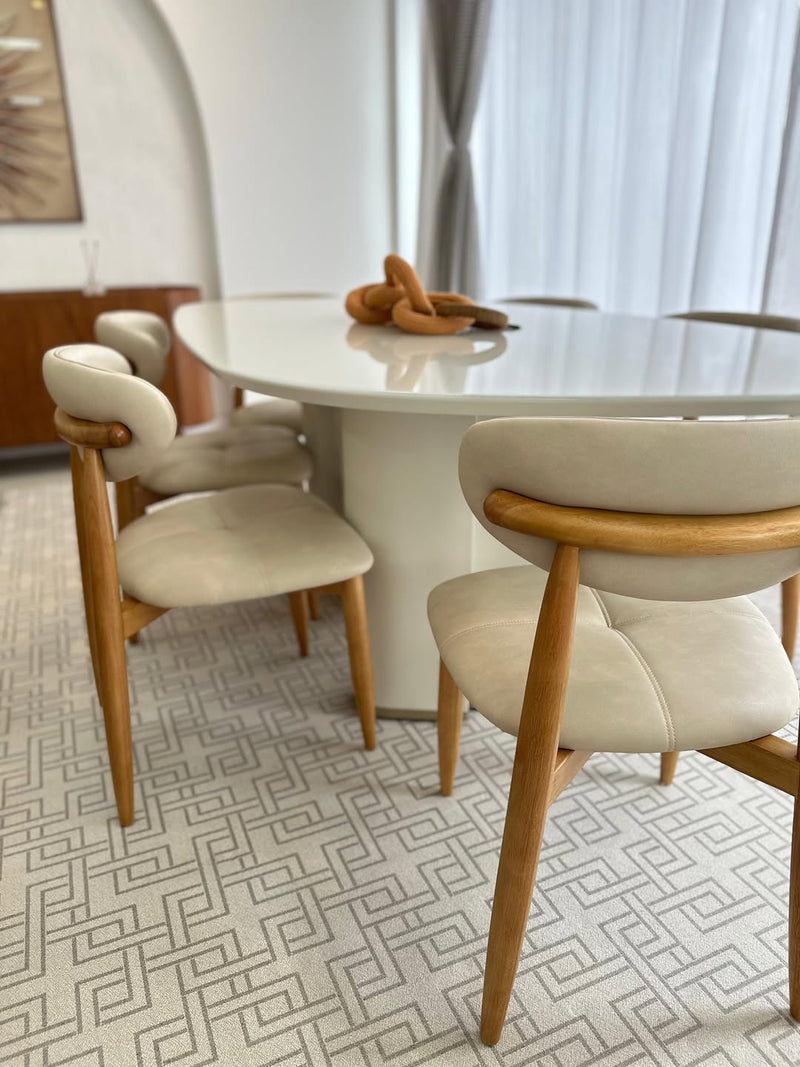 Cadeira Ana Madeira 60 Assento Estofado Tecido AQ2004