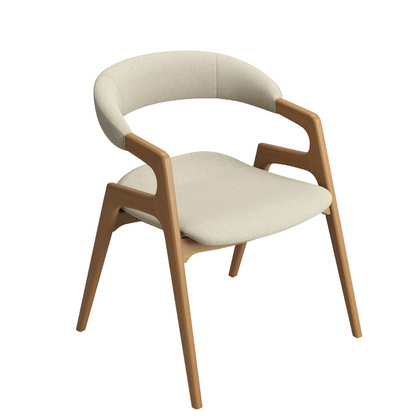 Silla Beluno Respaldo y Asiento Madera Marrón Tapizado Tela 126