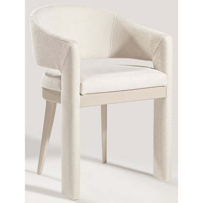 Silla Cristal Respaldo Madera Canela y Asiento Tapizado Tela 94