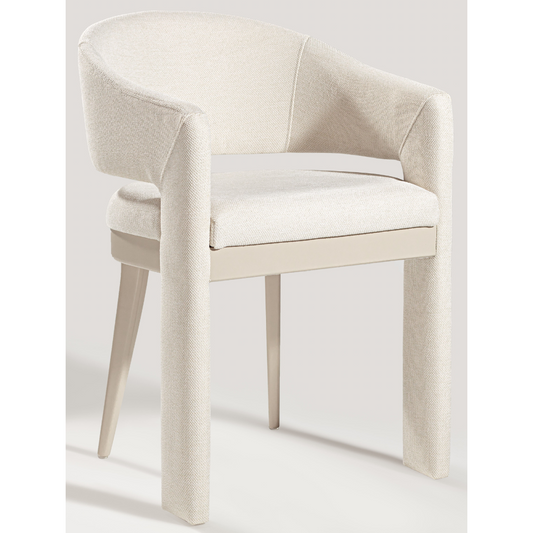 Silla Cristal Respaldo Madera Canela y Asiento Tapizado Tela 94