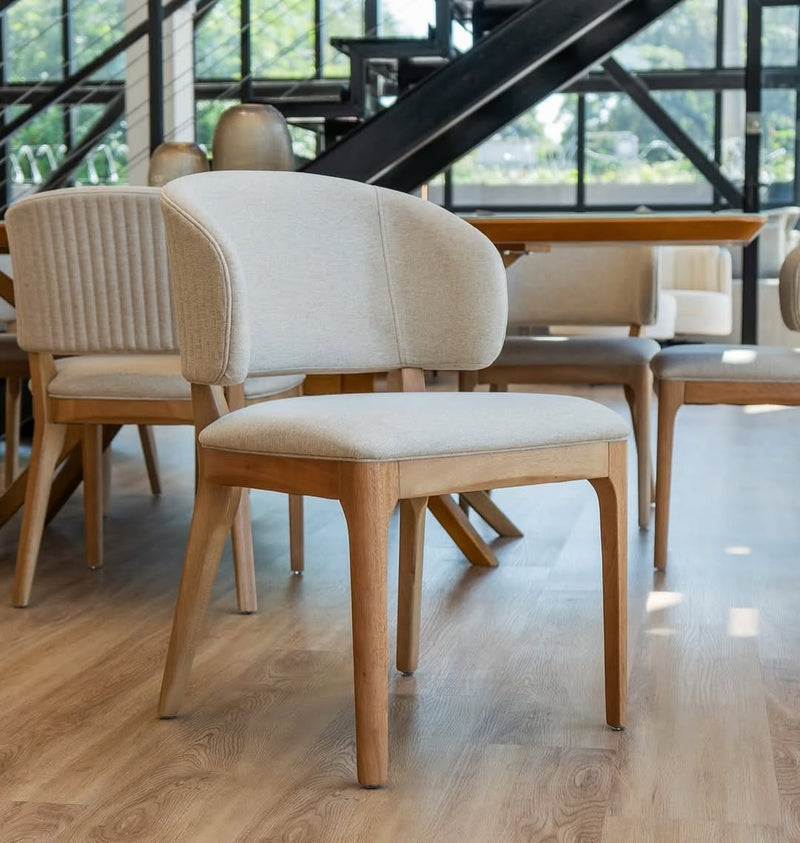 Cadeira Ester Madeira Pintura 60 Assento Estofado Tecido AA60