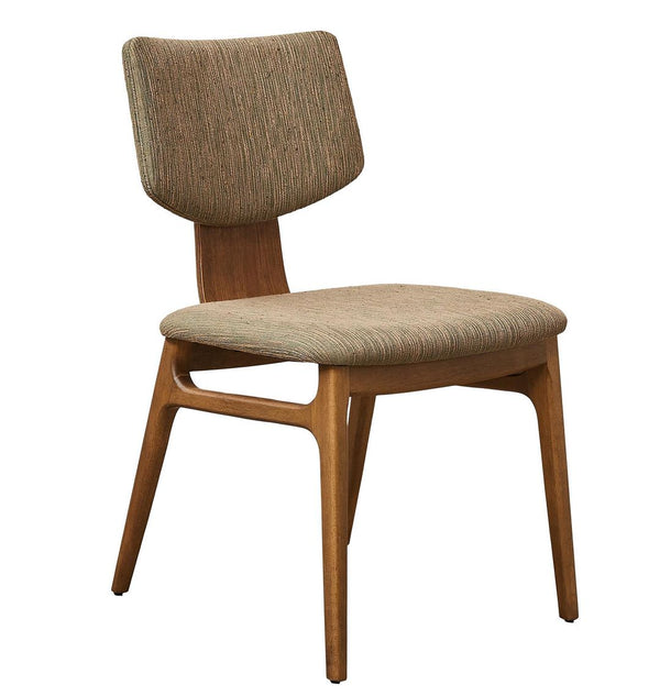 Ambiente 1 com Silla Flask Madera Canela Respaldo y Asiento Tapizado Tela 112