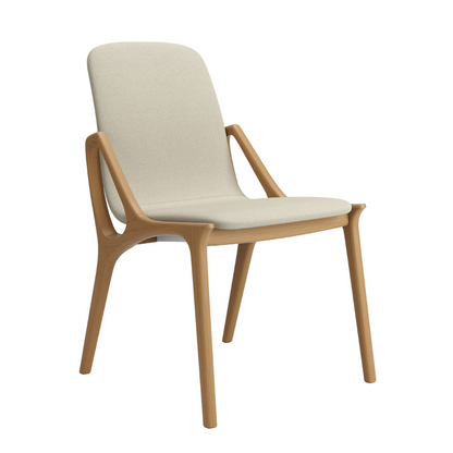 Silla Gard Madera Canela Respaldo y Asiento Tapizado Tela 104