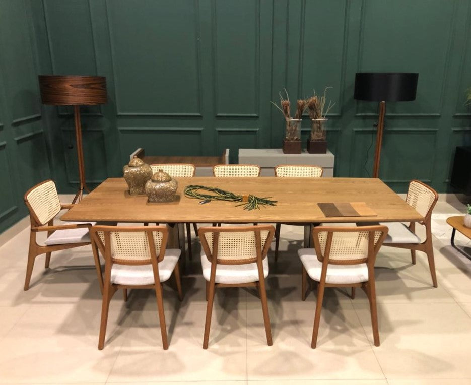 Silla Houdan Madera Canela Respaldo y Asiento Tapizado Tela 125