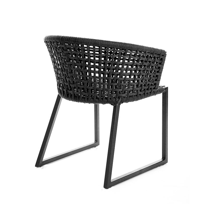 Gold Aluminum Chair Black Color Nautical Rope Black Color