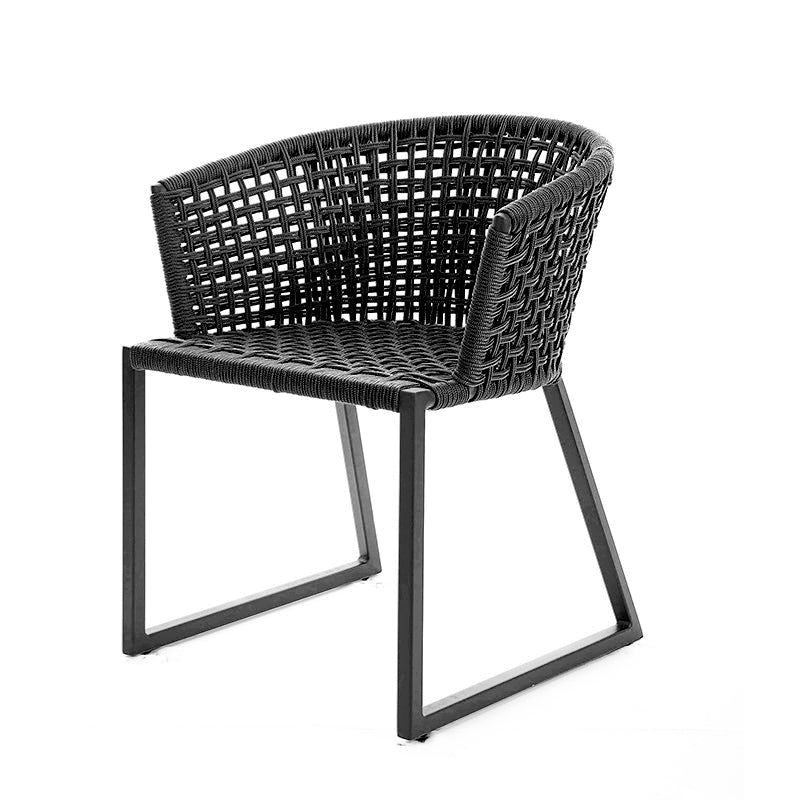 Gold Aluminum Chair Black Color Nautical Rope Black Color