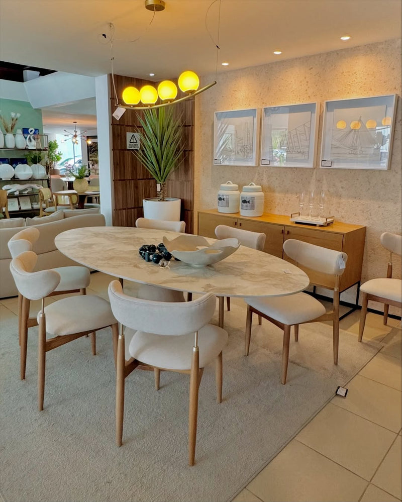 Cadeira Lais Madeira Ebano Metal Preto Assento e Encosto Estofado Tecido AA9004