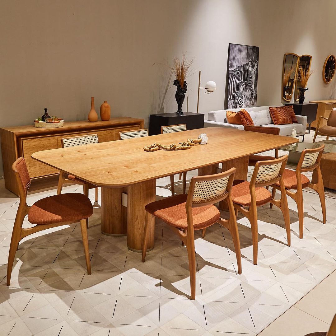 Foster Cinnamon Wood Dining Table 240x120x77cm