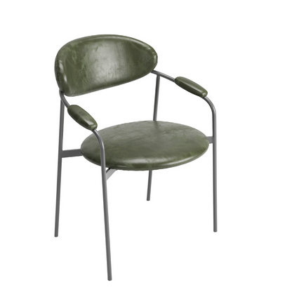 Silla Cristal Respaldo Madera Canela y Asiento Tapizado Tela 94