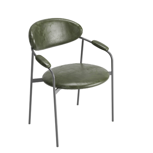 Silla Cristal Respaldo Madera Canela y Asiento Tapizado Tela 94