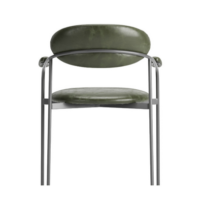 Silla Cristal Respaldo Madera Canela y Asiento Tapizado Tela 94