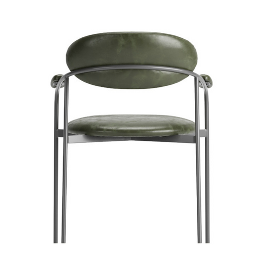 Silla Cristal Respaldo Madera Canela y Asiento Tapizado Tela 94