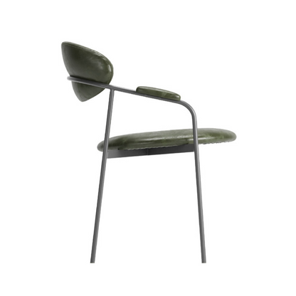 Silla Cristal Respaldo Madera Canela y Asiento Tapizado Tela 94
