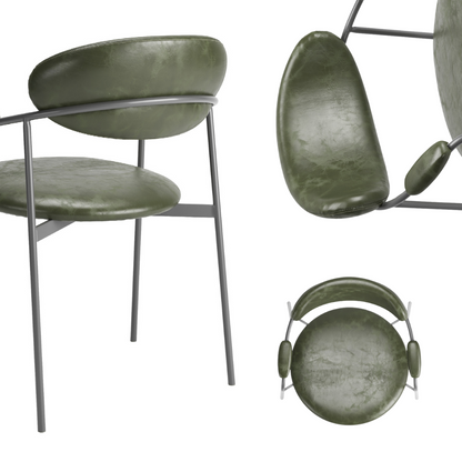Silla Cristal Respaldo Madera Canela y Asiento Tapizado Tela 94