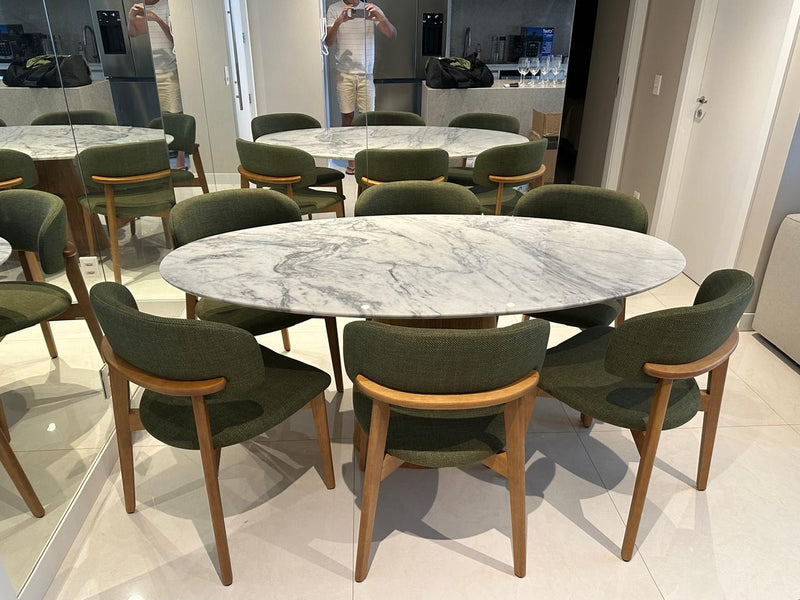 Cadeira Monic Madeira Amendôa Encosto e Assento Estofado Tecido 579