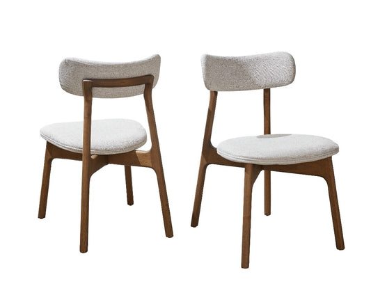 Silla Cristal Respaldo Madera Canela y Asiento Tapizado Tela 94