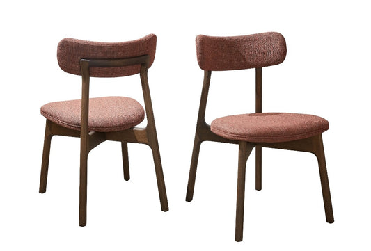 Silla Cristal Respaldo Madera Canela y Asiento Tapizado Tela 94