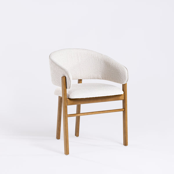 Ambiente 1 com Silla Cristal Respaldo Madera Canela y Asiento Tapizado Tela 94