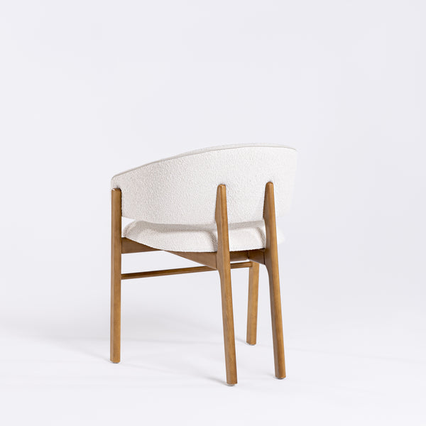 Ambiente 3 com Silla Cristal Respaldo Madera Canela y Asiento Tapizado Tela 94