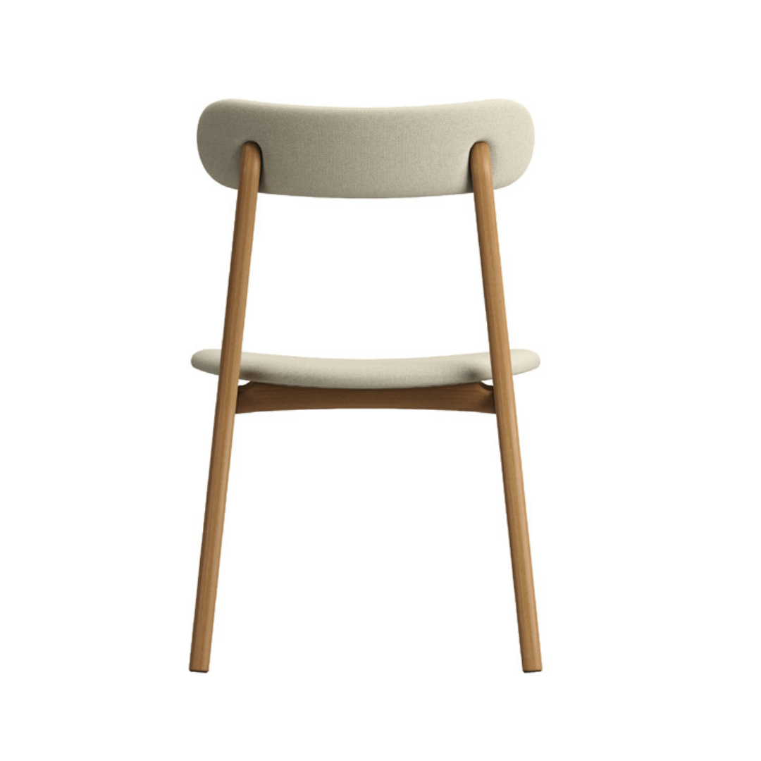 Silla Roven Madera Ebonizada Respaldo y Asiento Tapizado Tela 153