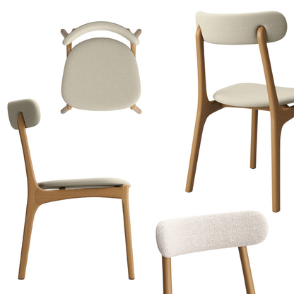 Silla Roven Madera Ebonizada Respaldo y Asiento Tapizado Tela 153