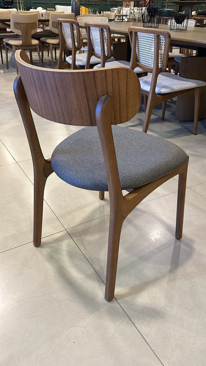 Roven Chair Cinnamon Wood Upholstered Fabric Backrest and Seat 141