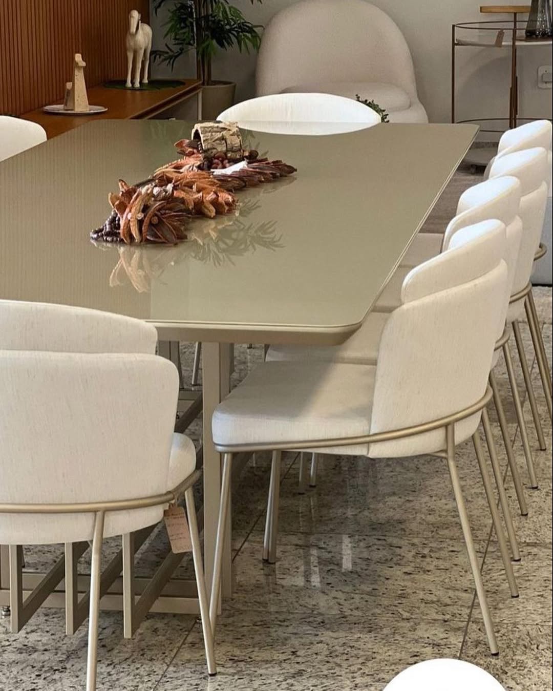 Cadeira Stella Aço Champagne Tecido A