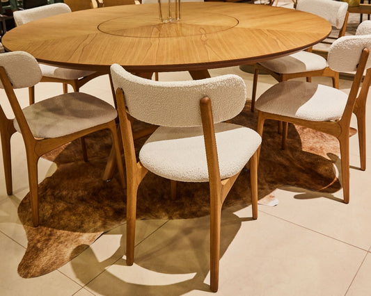 Silla Roven Madera Ebonizada Respaldo y Asiento Tapizado Tela 153
