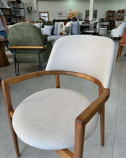 Silla Turim Madera Nogal Respaldo y Asiento Tapizado Tela 112