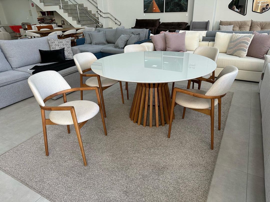 Silla Turim Madera Nogal Respaldo y Asiento Tapizado Tela 112