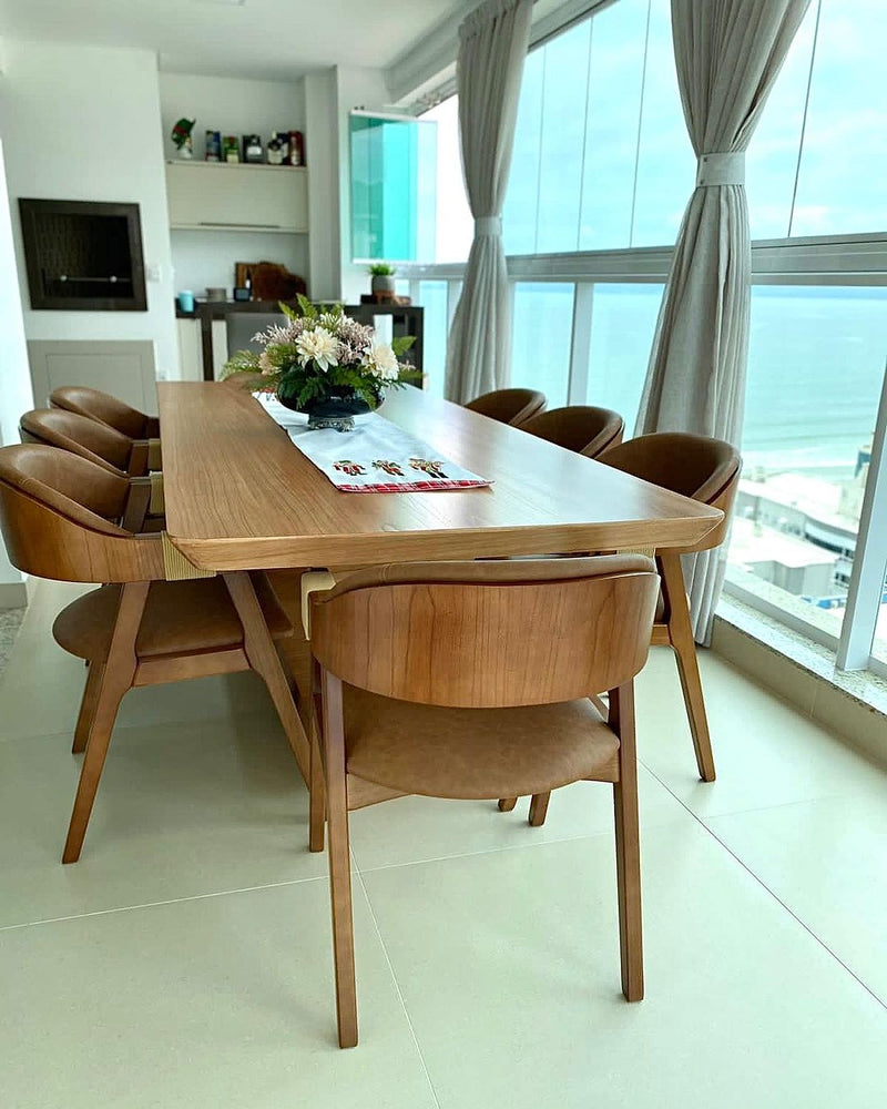 Silla Madera Zaki Asiento Tapizado Tela Dunas Perola 991A