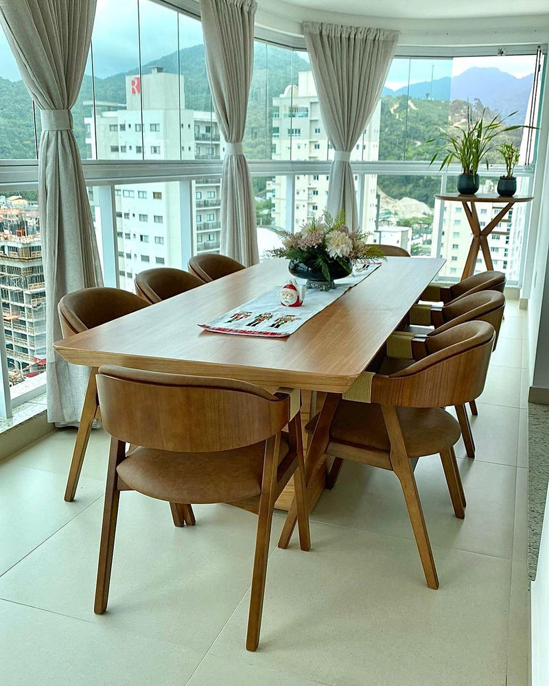 Silla Madera Zaki Asiento Tapizado Tela Dunas Perola 991A