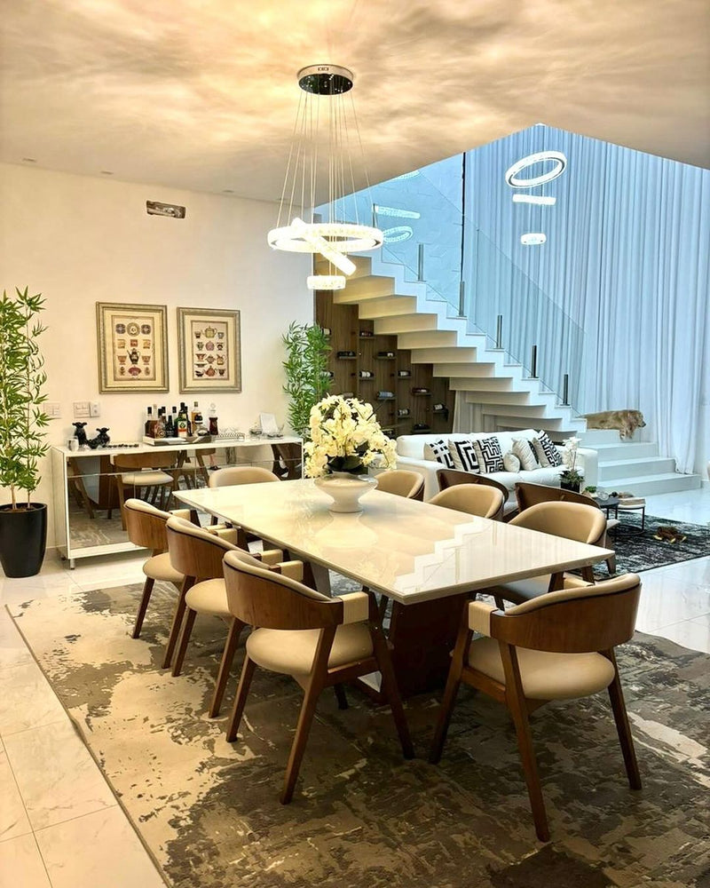 Silla Madera Zaki Asiento Tapizado Tela Dunas Perola 991A