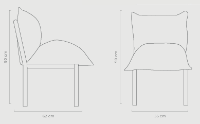 Silla Lyon de Aluminio Color Topo Respaldo y Asiento Tapizado en Tela Trulli Denin