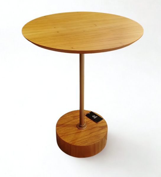 Mesa Lateral Cone Alta e Haste Dourada