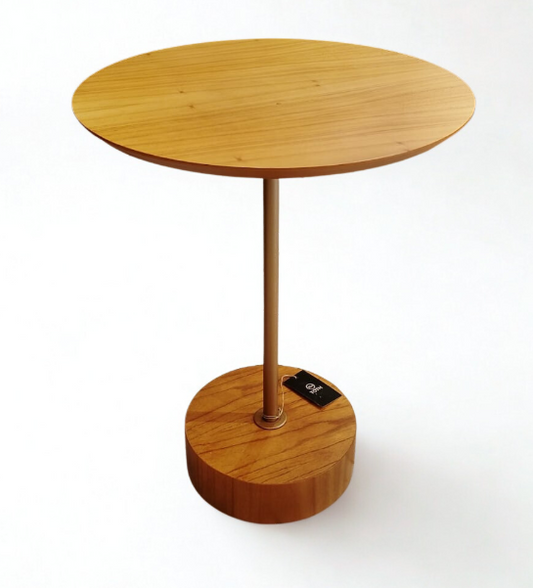 Mesa Lateral Cone Alta e Haste Dourada